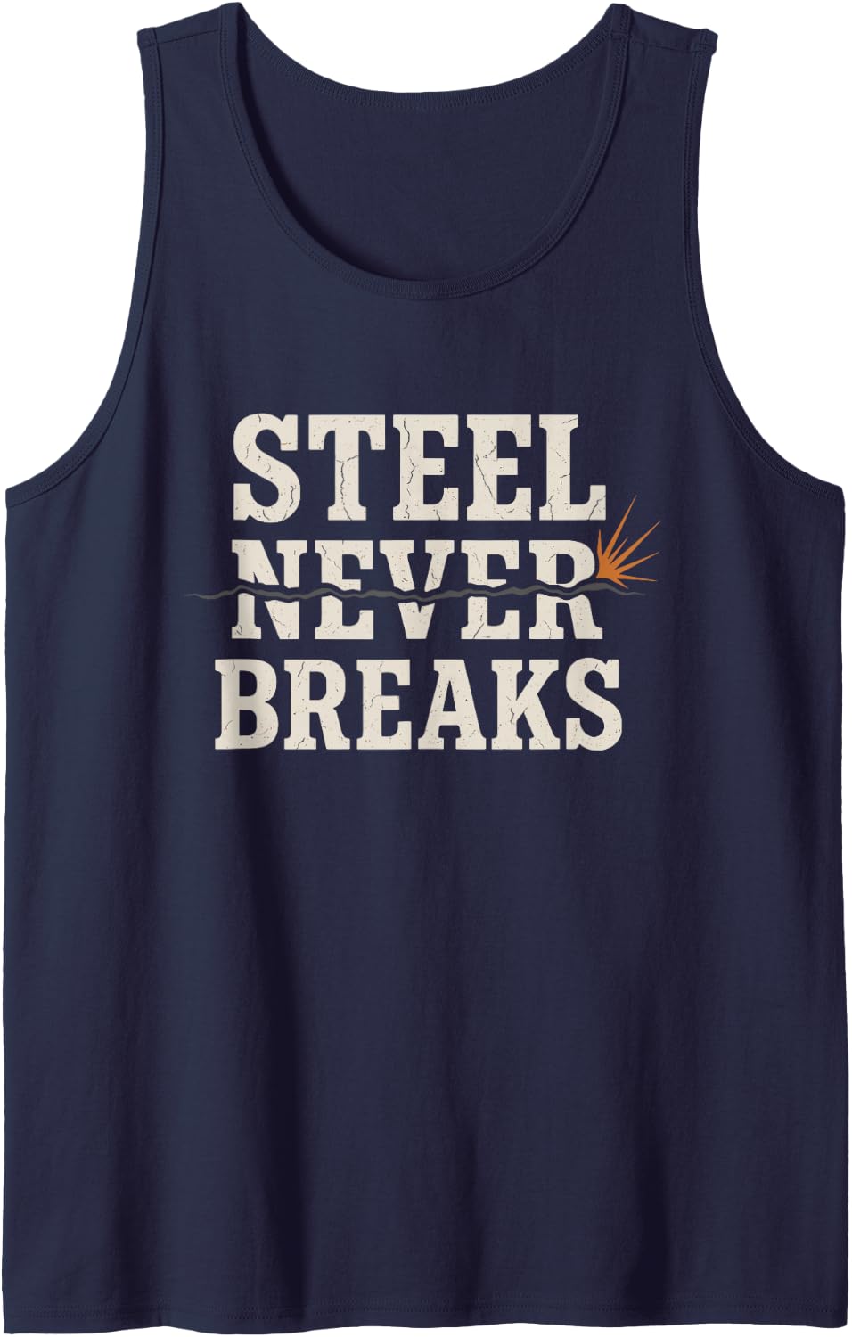 Steelworker Union Pride Ironworker Steel Mill Blue Collar Sleeveless Tank Top - Navy Blue
