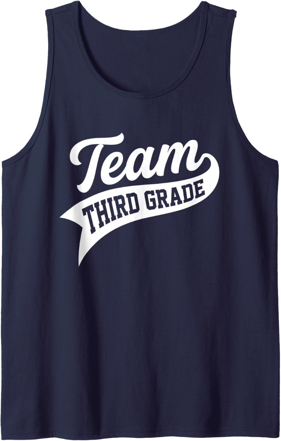 Team Third Grade Teacher Back to School Student Squad Sleeveless Tank Top - Navy Blue