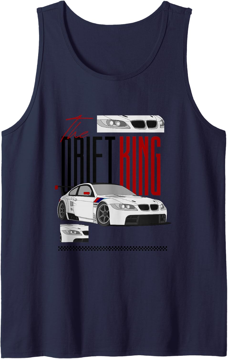 Exotic Car Supercharge Turbo Sports Cars Sleeveless Tank Top - Navy Blue