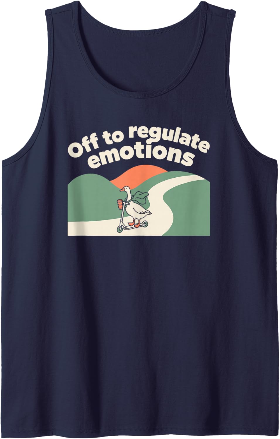 School Counselor Off to Regulate Emotions Goose for Women Sleeveless Tank Top - Navy Blue