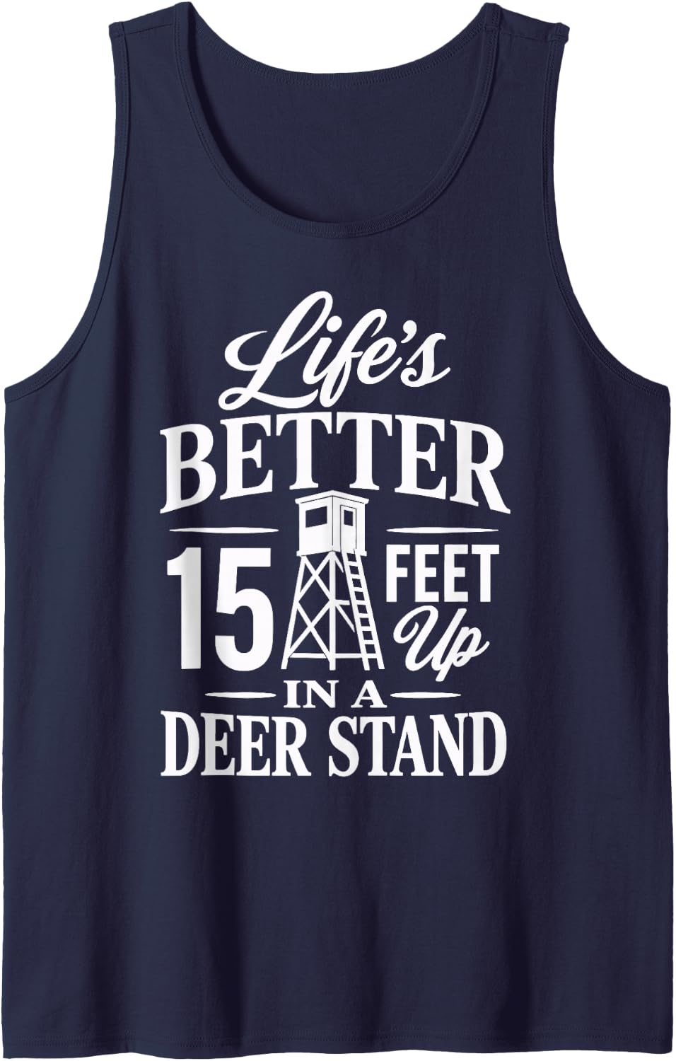 Deer Stand Hunting Tank Top - Navy Blue