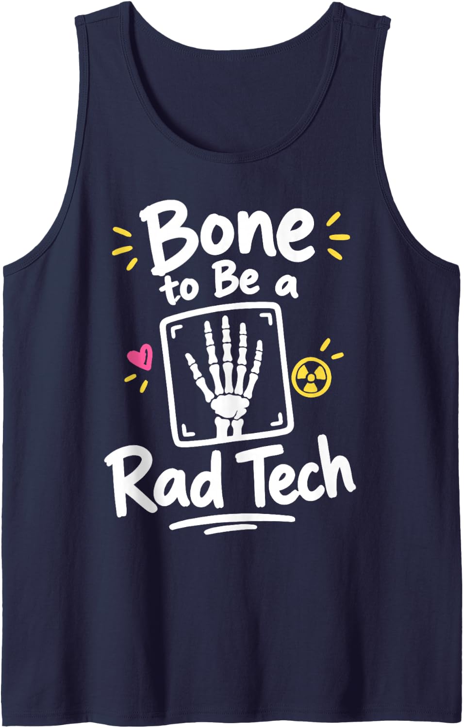 X-Ray Tech Pun Rad Tech Sleeveless Tank Top - Navy Blue