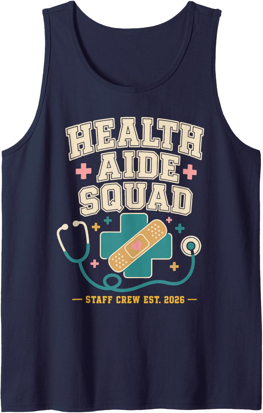 Health Aide Squad Medical Assistant CNA Team Tank Top - Navy Blue