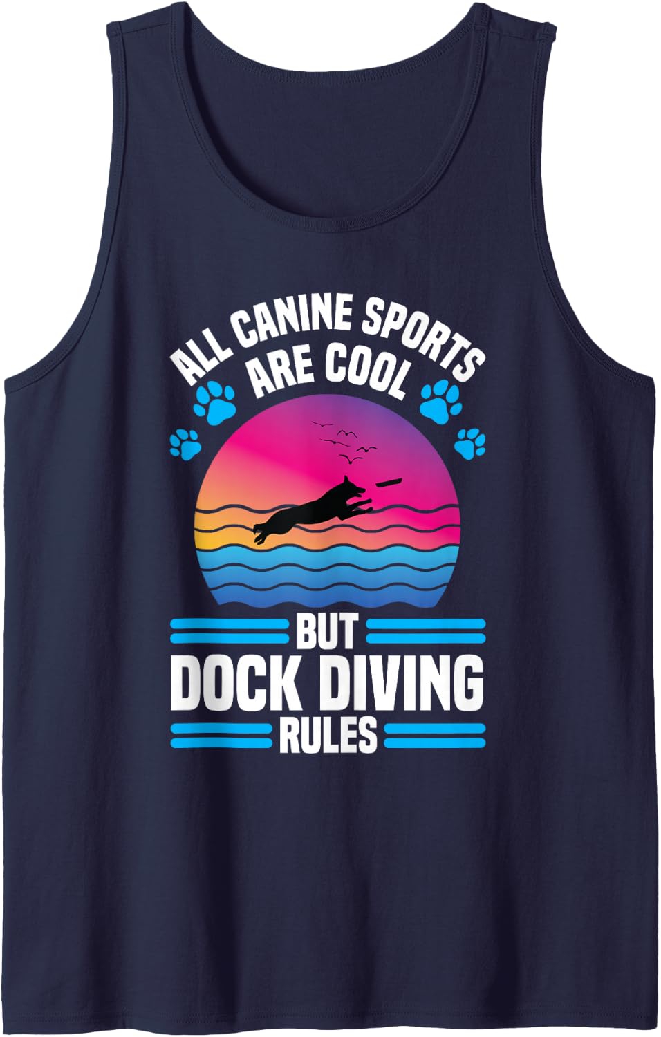 Dock Diving Sleeveless Tank Top - Navy Blue