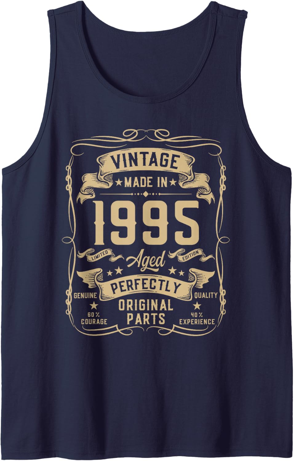 Men's Vintage 1995 31yr 31st Birthday Gifts for Men 31 Years Old Sleeveless Tank Top - Navy Blue