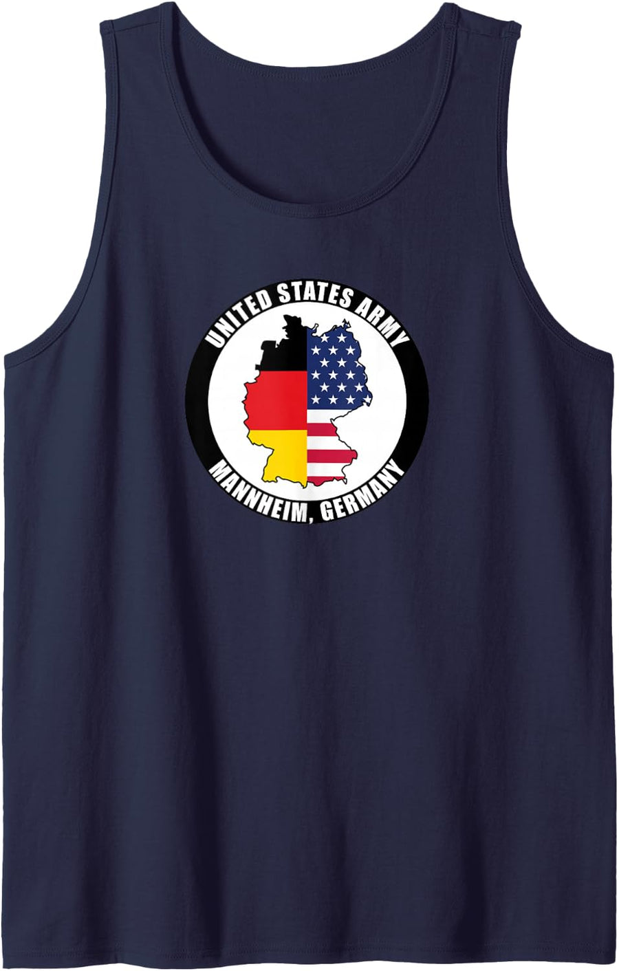 Mannheim Germany United States Army Military Veteran Gift Sleeveless Tank Top - Navy Blue