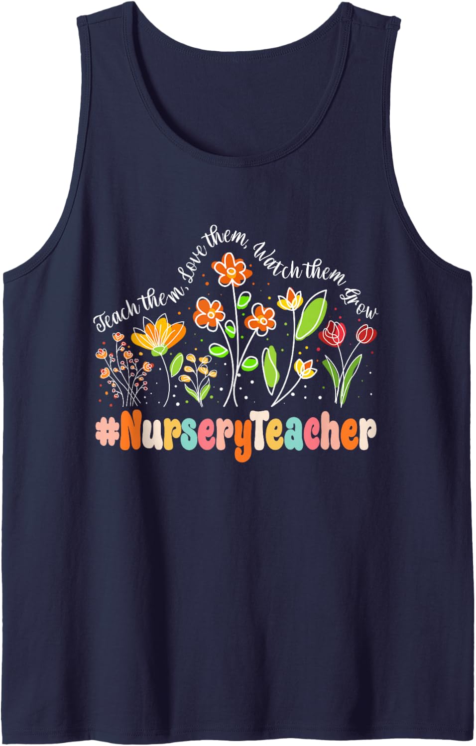 Nursery Teacher Appreciation Week Teacher Back to School Sleeveless Tank Top - Navy Blue