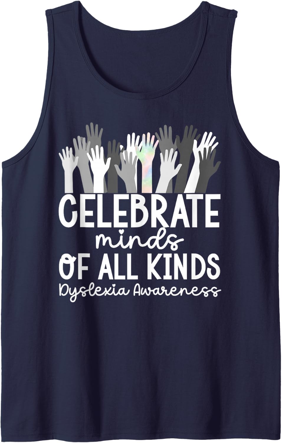 Dyslexia Awareness Month Dyslexia Support Dyslexia Warrior Sleeveless Tank Top - Navy Blue