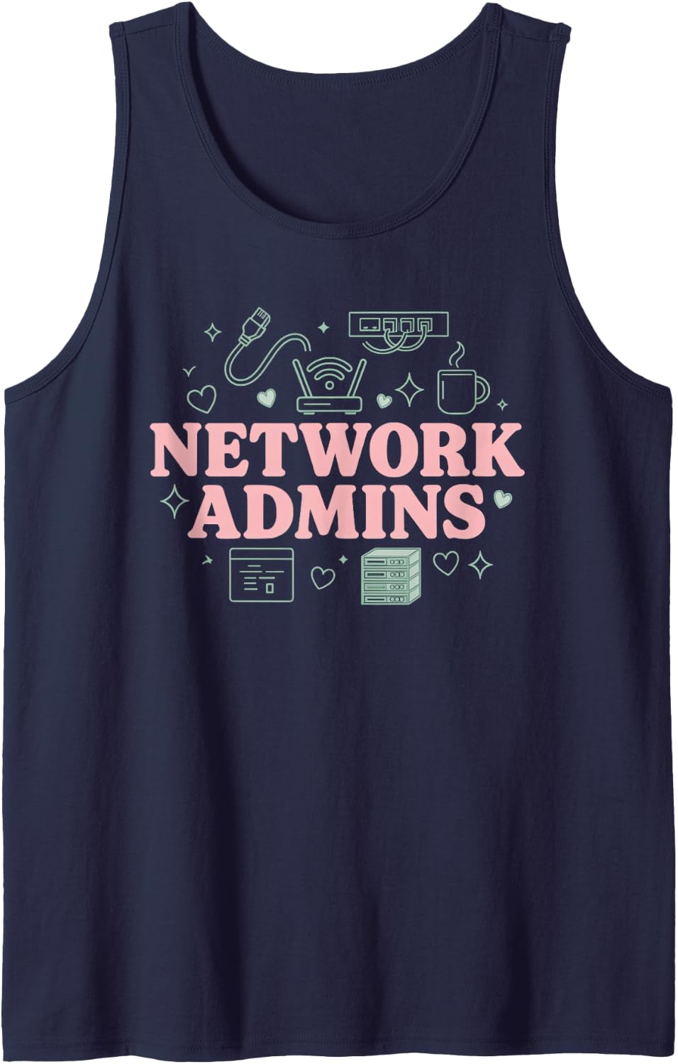 Network Administration Administrator Management Sysadmin Sleeveless Tank Top - Navy Blue