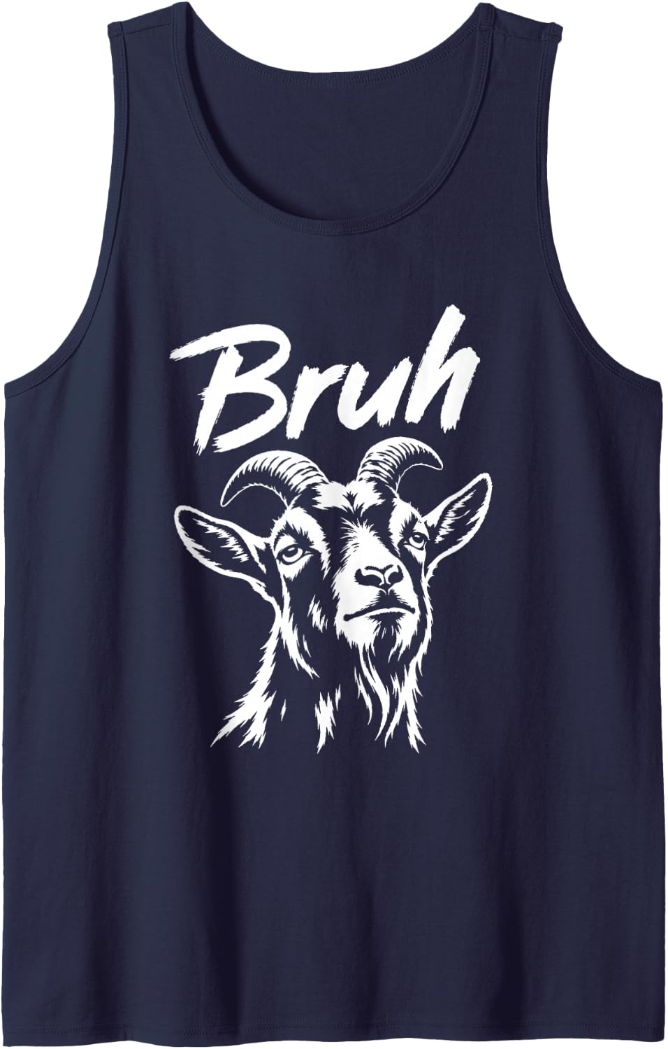 Bruh Funny Goat Meme Dog Lover Men Women Tank Top - Navy Blue