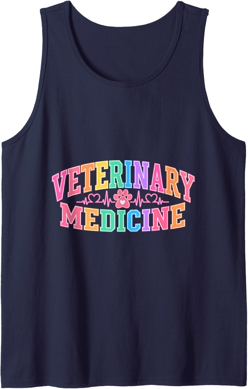 Veterinary Medicine Sleeveless Tank Top - Navy Blue