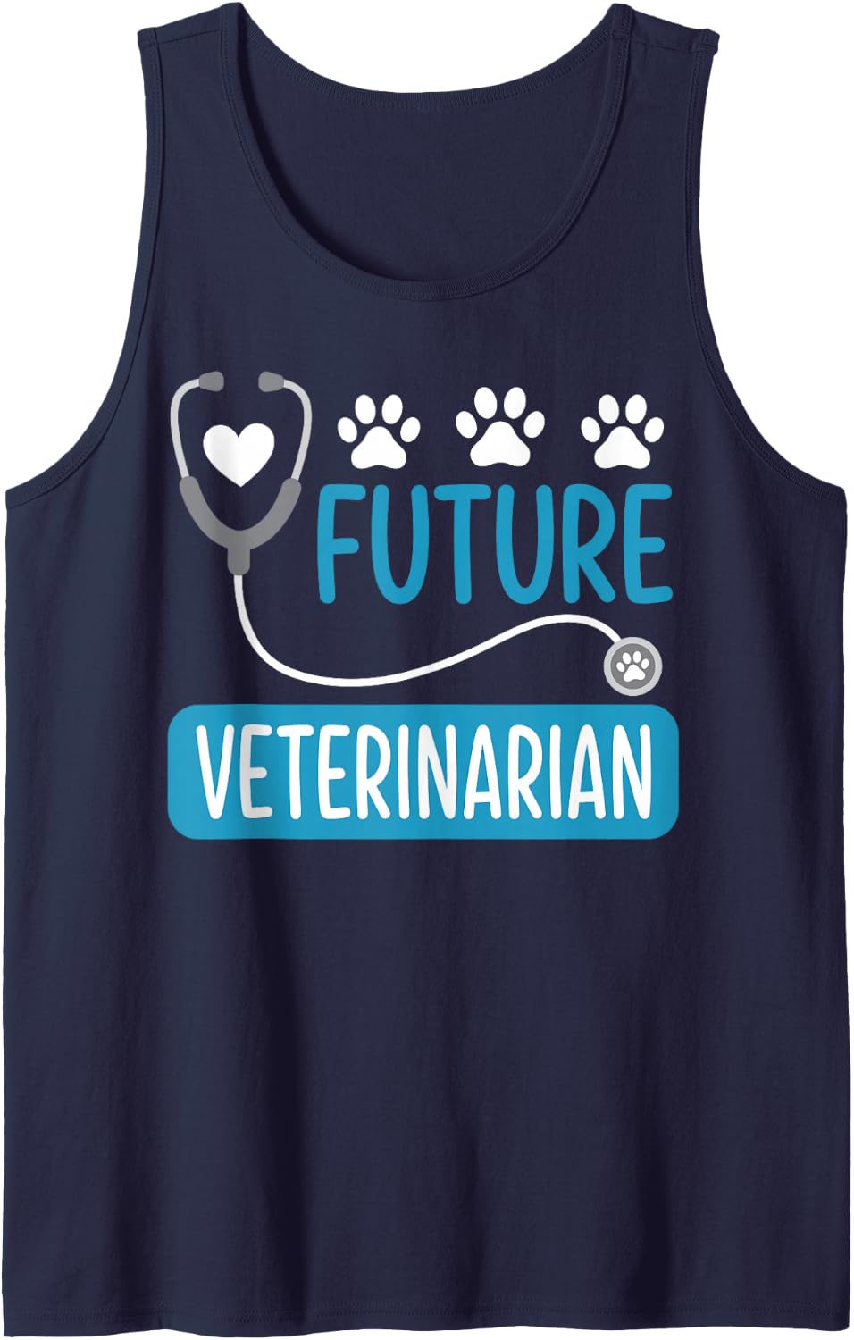 Future Veterinarian Vet Student Veterinary Medicine Sleeveless Tank Top - Navy Blue