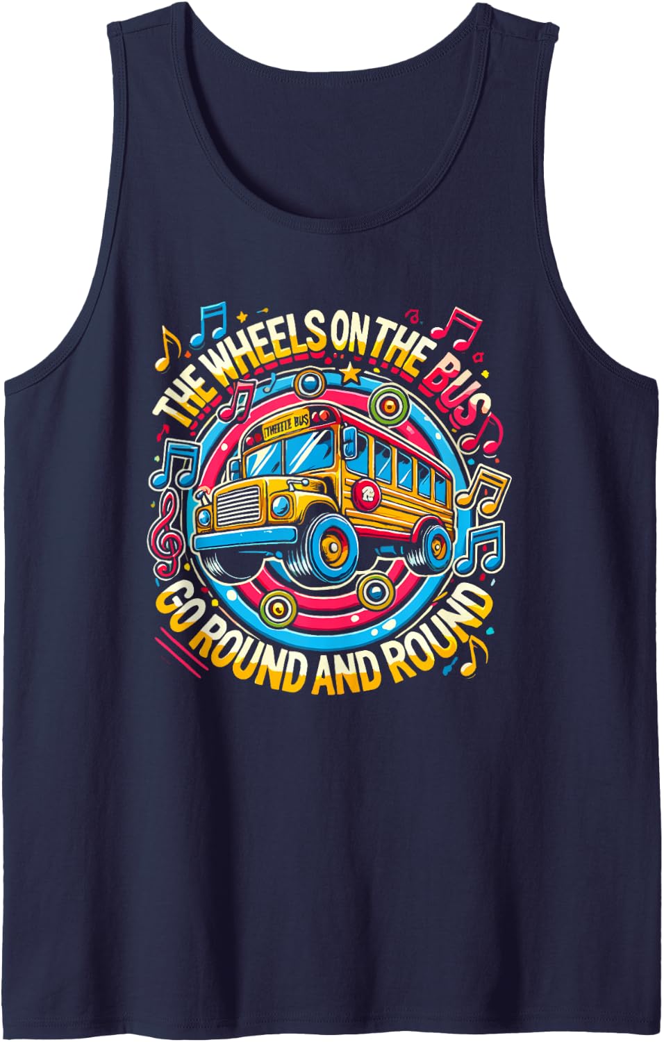 Musical Nursery Rhymes Learning Sleeveless Tank Top - Navy Blue