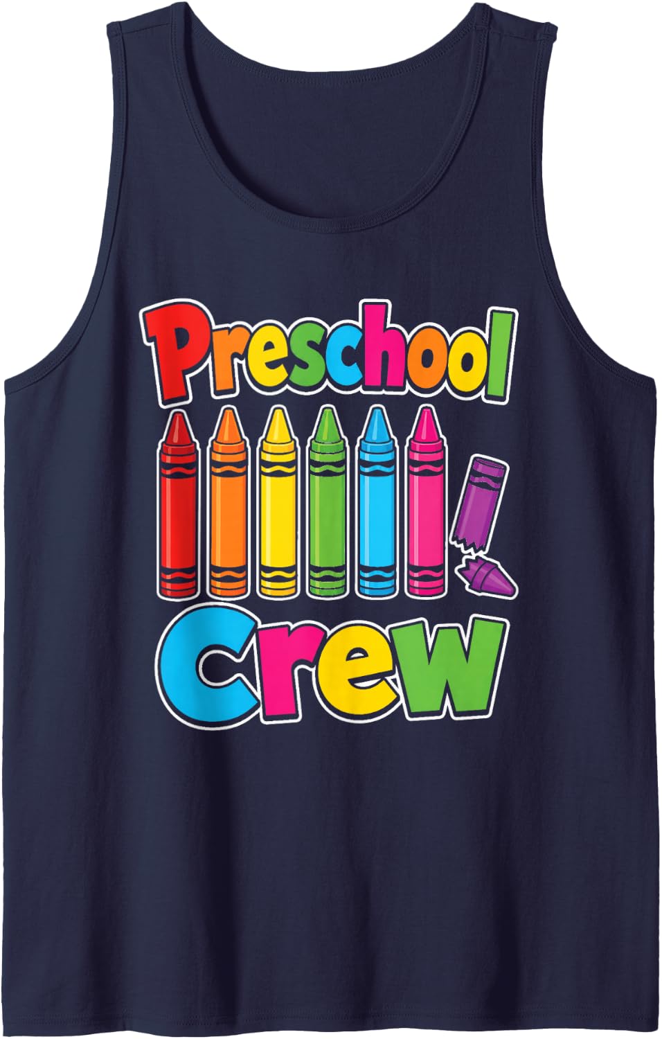 Preschool Crew Pre-K Squad First Day of School Kids Sleeveless Tank Top - Navy Blue