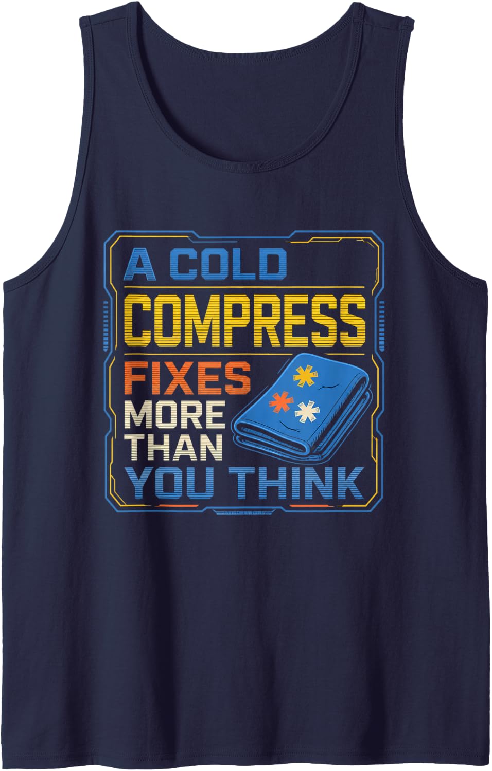 A Cold Compress Fixes More Than You Think School Nurse Sleeveless Tank Top - Navy Blue