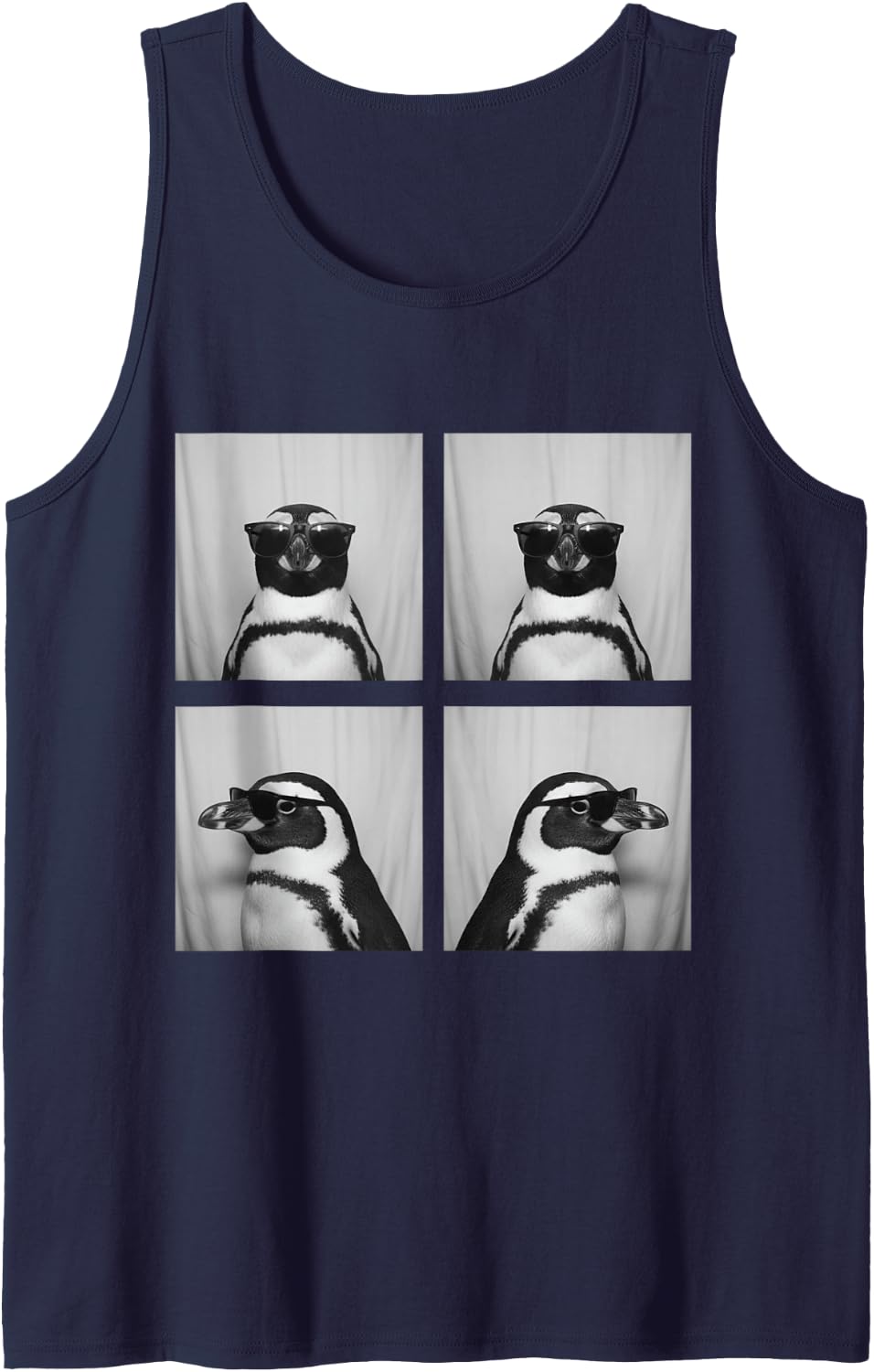 Cool Penguin Sunglasses Funny Animal Lazy Vibes Kids Tank Top - Navy Blue