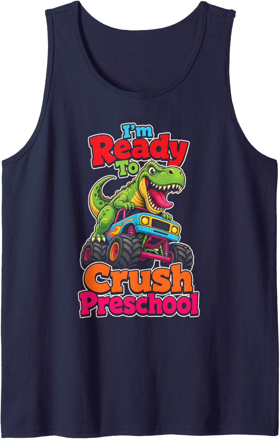 Preschool I'm Ready to Crush First Day Back to School Sleeveless Tank Top - Navy Blue