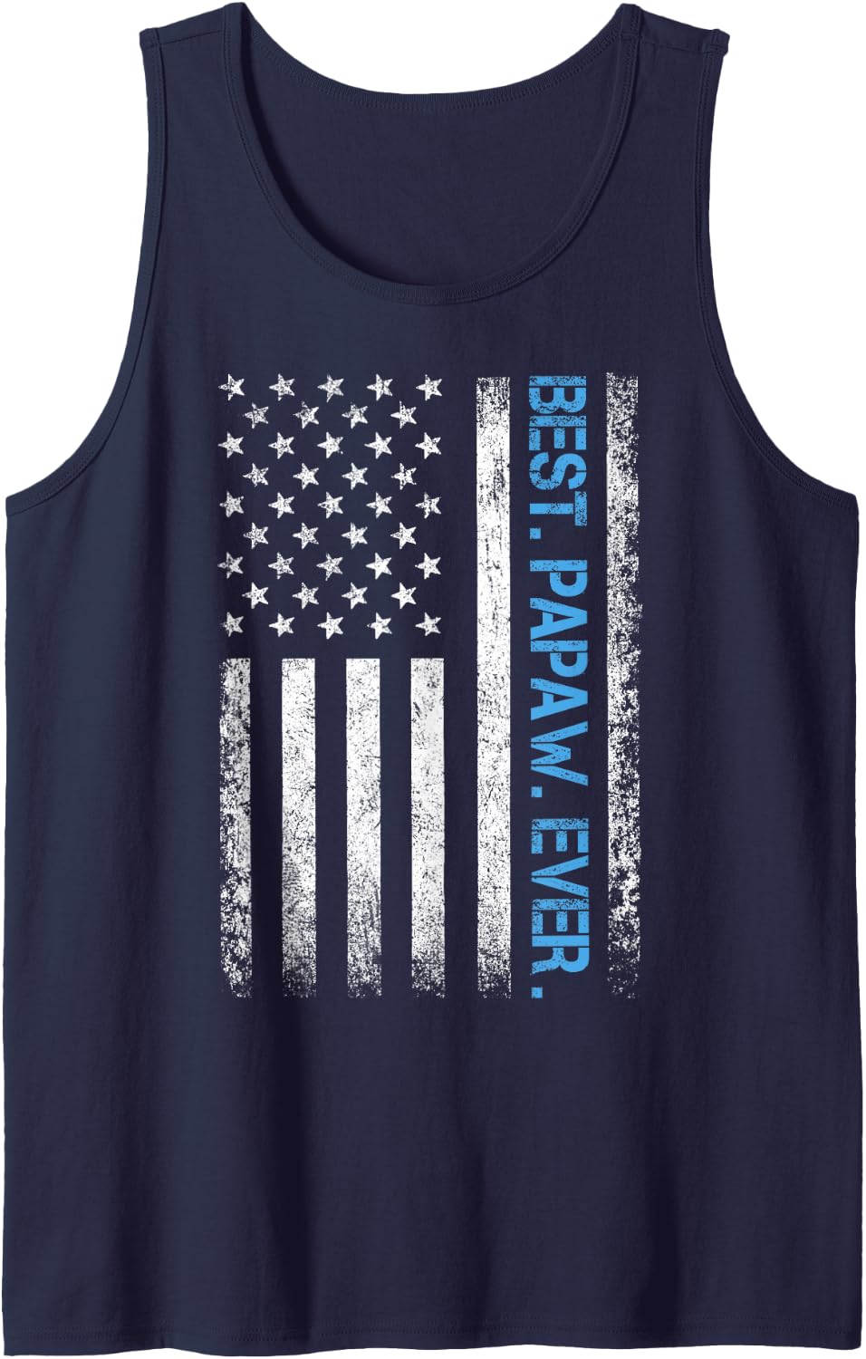 Best Papaw Ever Vintage American Flag T Shirt Tank Top - Navy Blue