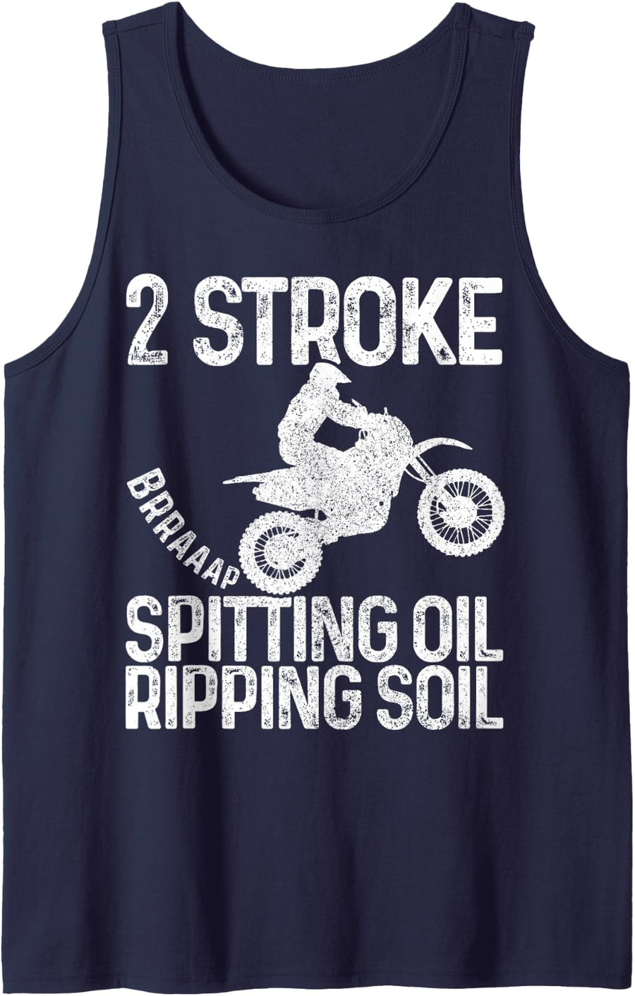 Motocross MX Enduro Motorcycle Gift Tank Top - Navy Blue