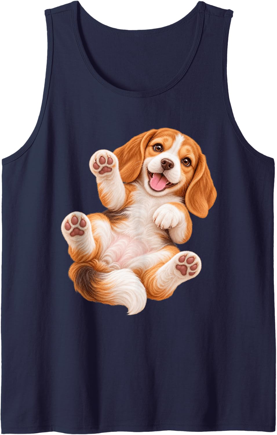 Beagle Lazy Sleeveless Tank Top - Navy Blue
