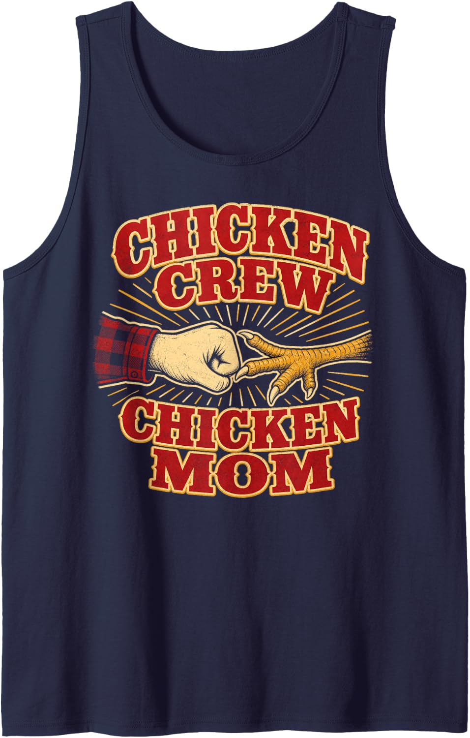 Chicken Crew Backyard Poultry Sleeveless Tank Top - Navy Blue