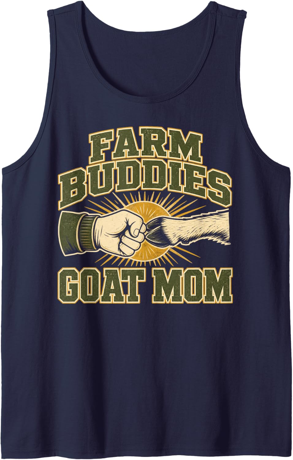 Farm Buddies Goat Mom Goats Sleeveless Tank Top - Navy Blue