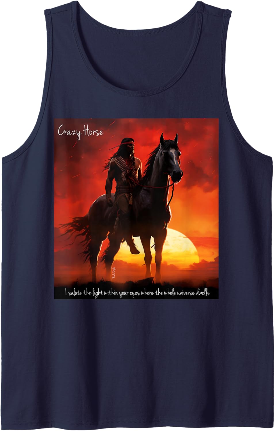 Crazy Horse Tank Top - Navy Blue