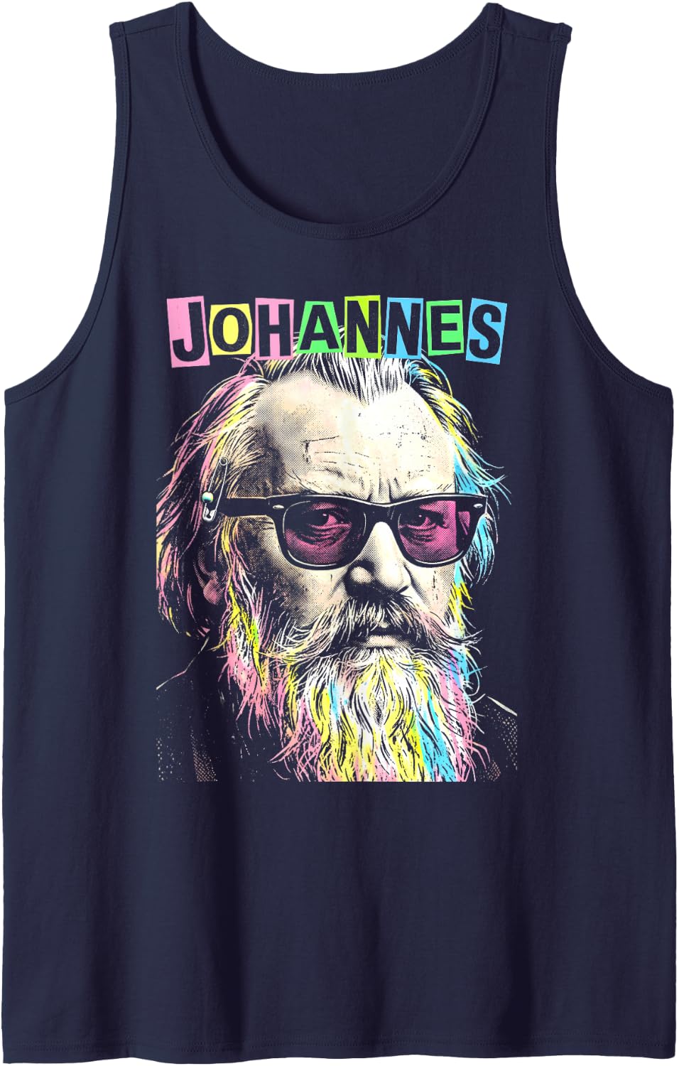 Johannes Brahms Funny Composer Retro Pop Art Classical Music Sleeveless Tank Top - Navy Blue