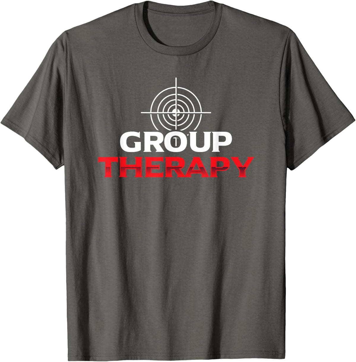 Target Shooting Gun Lover Enthusiast Group Therapy T-Shirt - Asphalt Grey