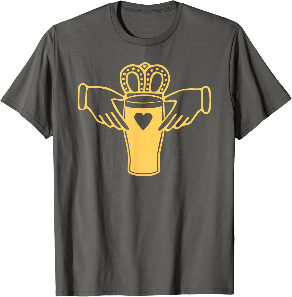 Beer Pint Claddagh St Patricks Day Shirt for Women Men T-Shirt - Asphalt Grey