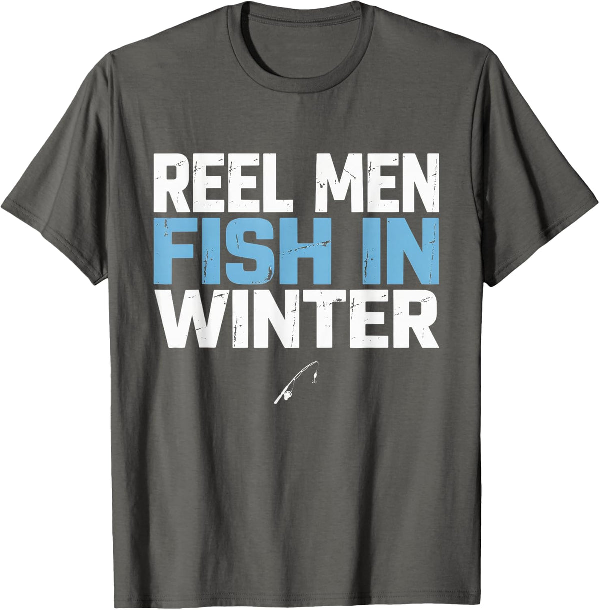 Ice Fisherman Men Fishing T-Shirt - Asphalt Grey