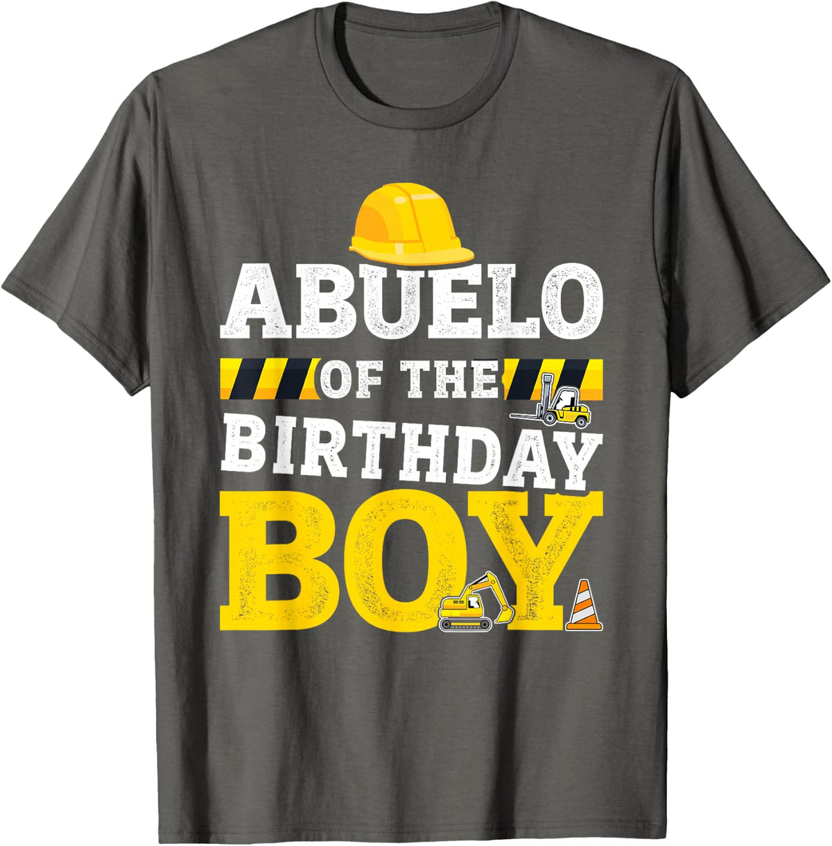 Abuelo of birthday boy matching family construction party T-Shirt - Asphalt Grey