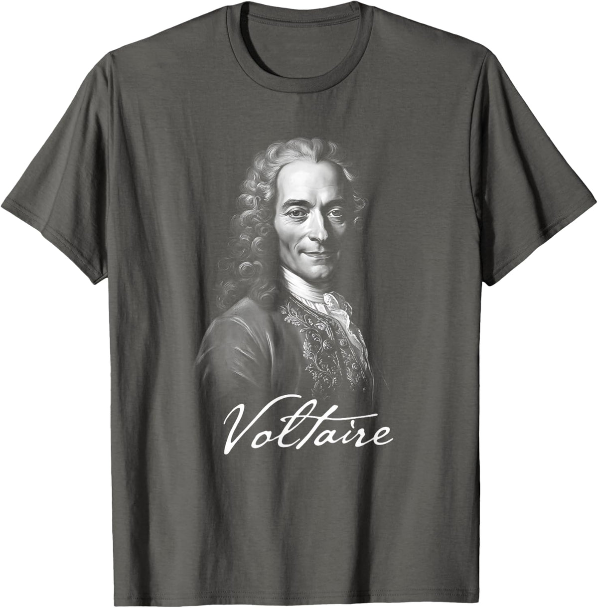 Voltaire Portrait Enlightenment French Philosopher T-Shirt - Asphalt Grey