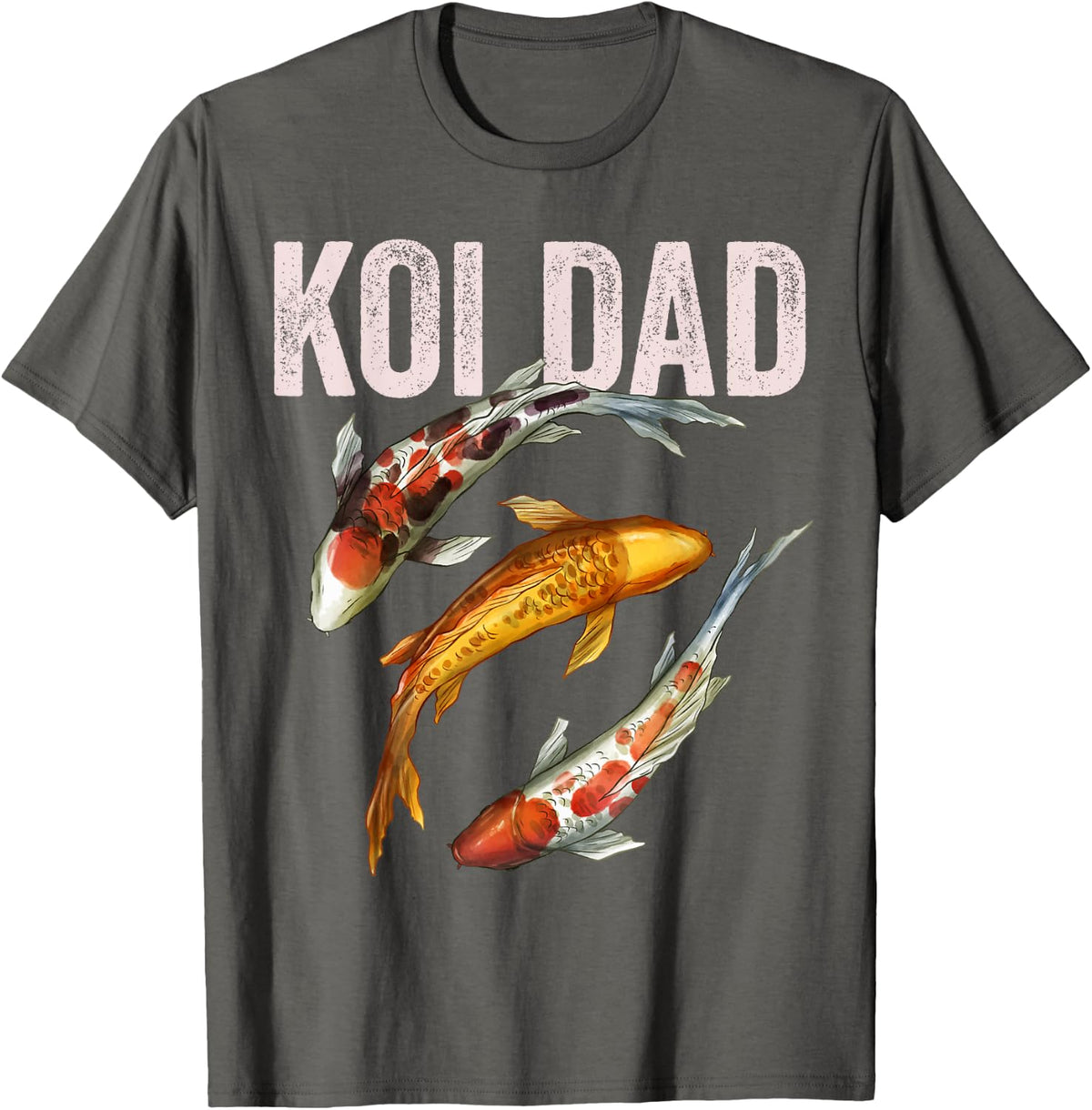 Koi Fish Dad Japanese Koi Carp Sakura Nishikigoi T-Shirt - Asphalt Grey