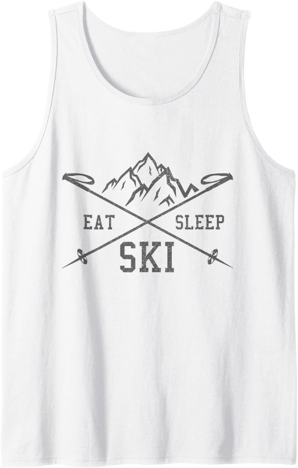Eat Sleep Ski Repeat Skiing Funny Skier Gift Sleeveless Tank Top - White