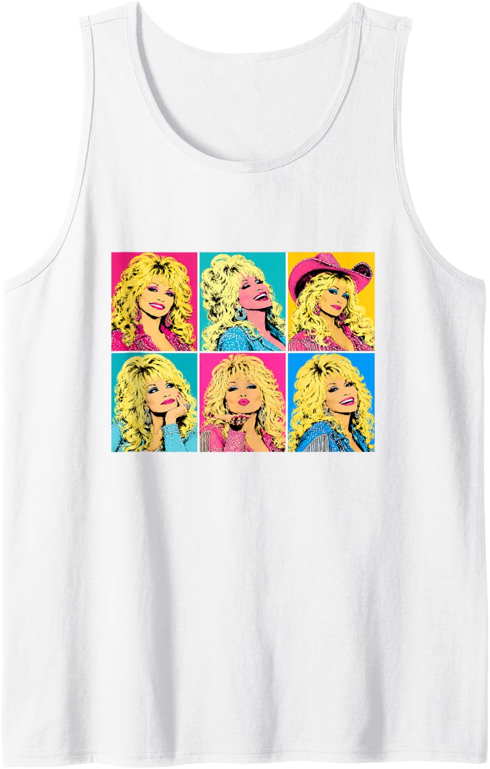 Retro Pop Art Many Colors Blonde Icon Country Sleeveless Tank Top - White