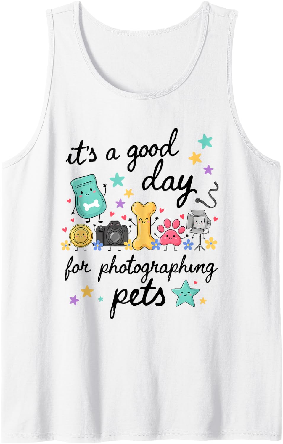 Pet Photography Animal Photographer Dog Photoshoot Portraits Sleeveless Tank Top - White