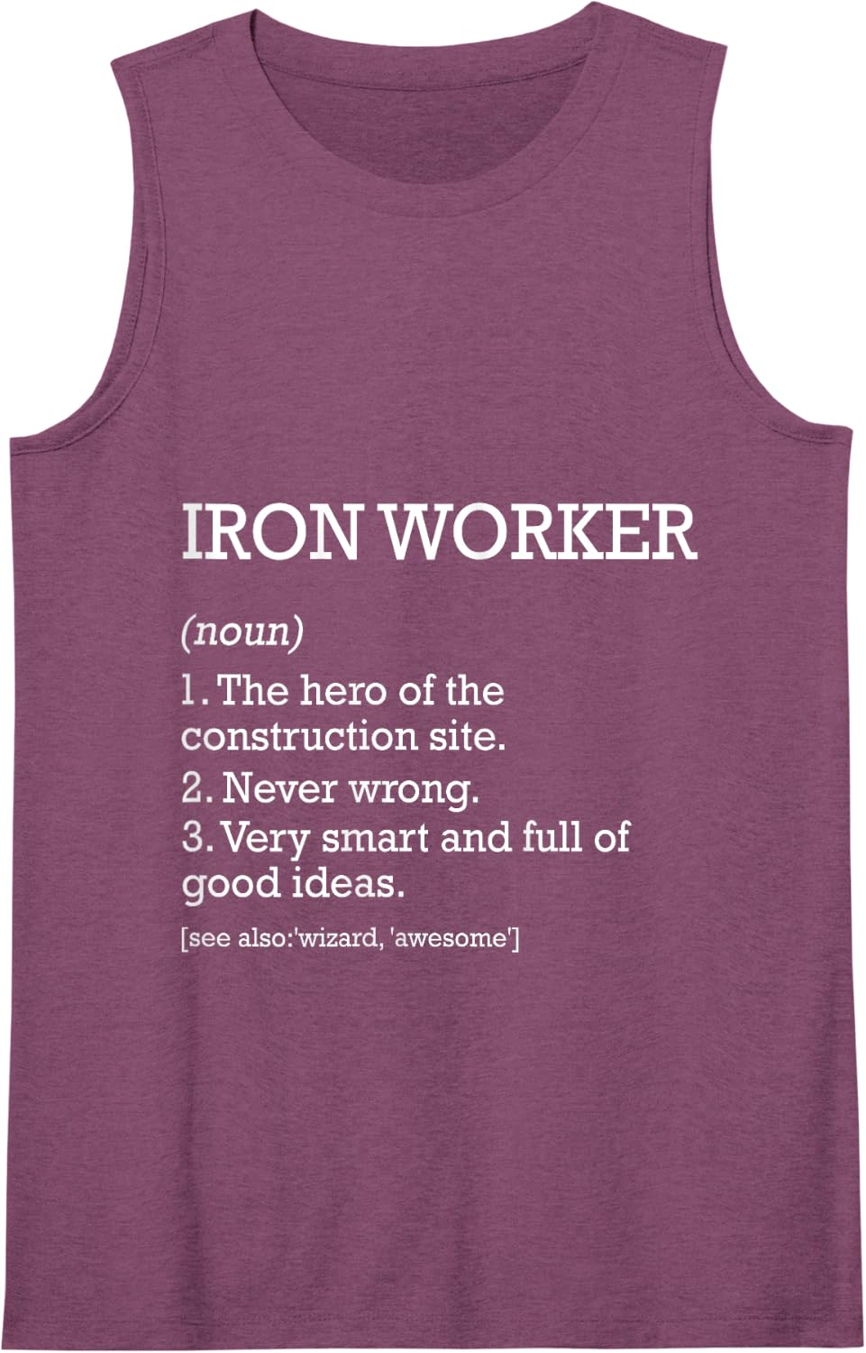 Iron Worker Job Definition Personalized Funny Ironworker Tank Top - Purple