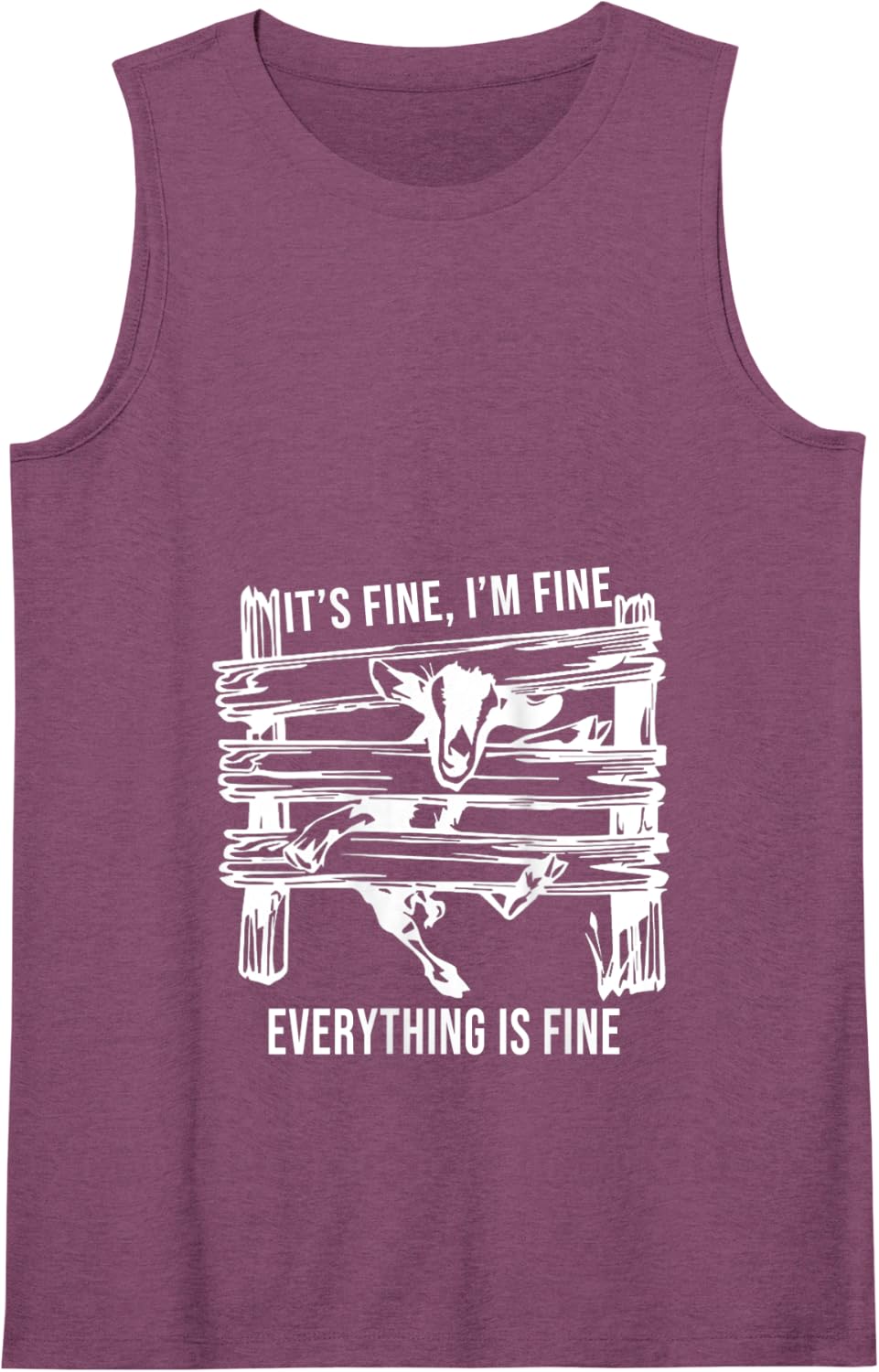 Womens funny goat it's fine i'm fine everything is fine Tank Top - Purple