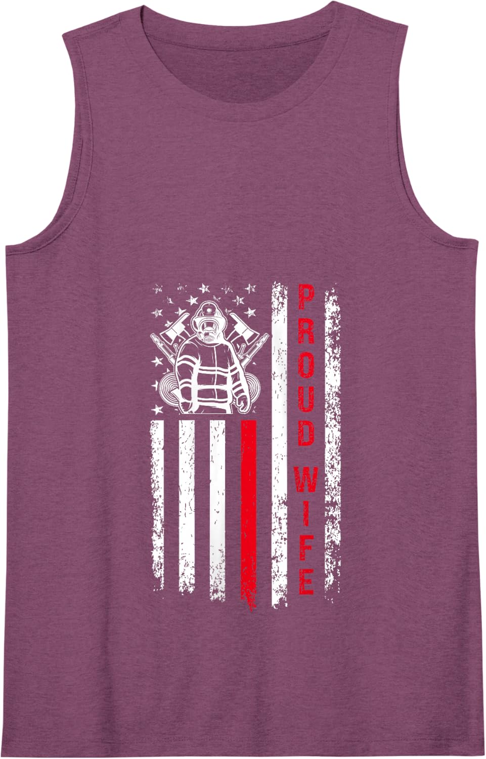 Proud Wife Of A Firefighter Wife American Flag Fire Wife Tank Top - Purple