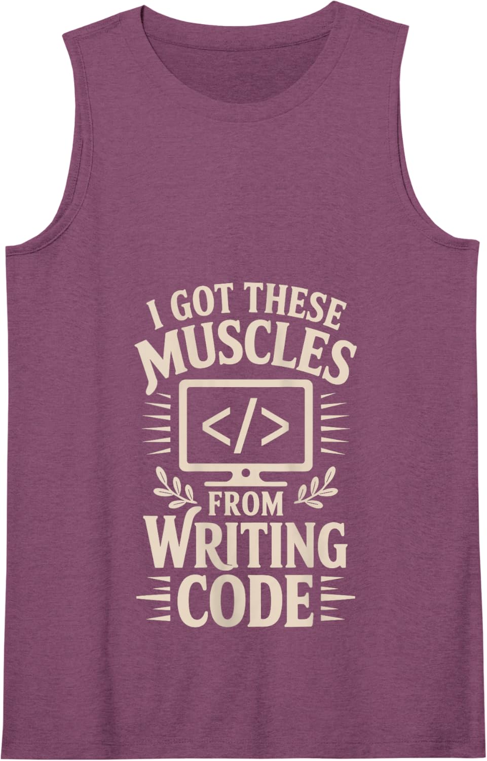 I Got These Muscles from Writing Code Programmer Funny Tank Top - Purple