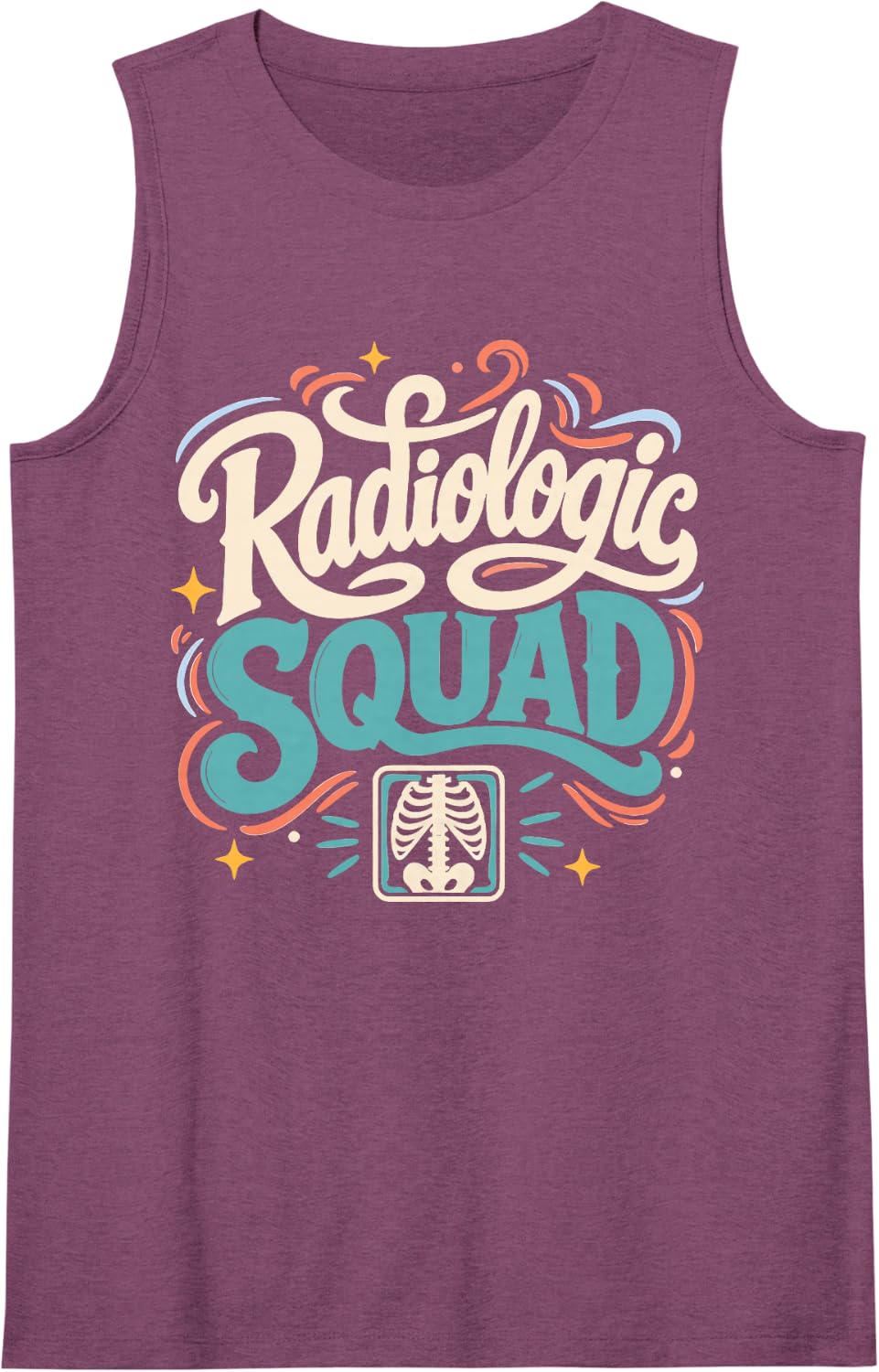 Radiology Radiologic Team Crew Squad Rad Tech Sleeveless Tank Top - Purple