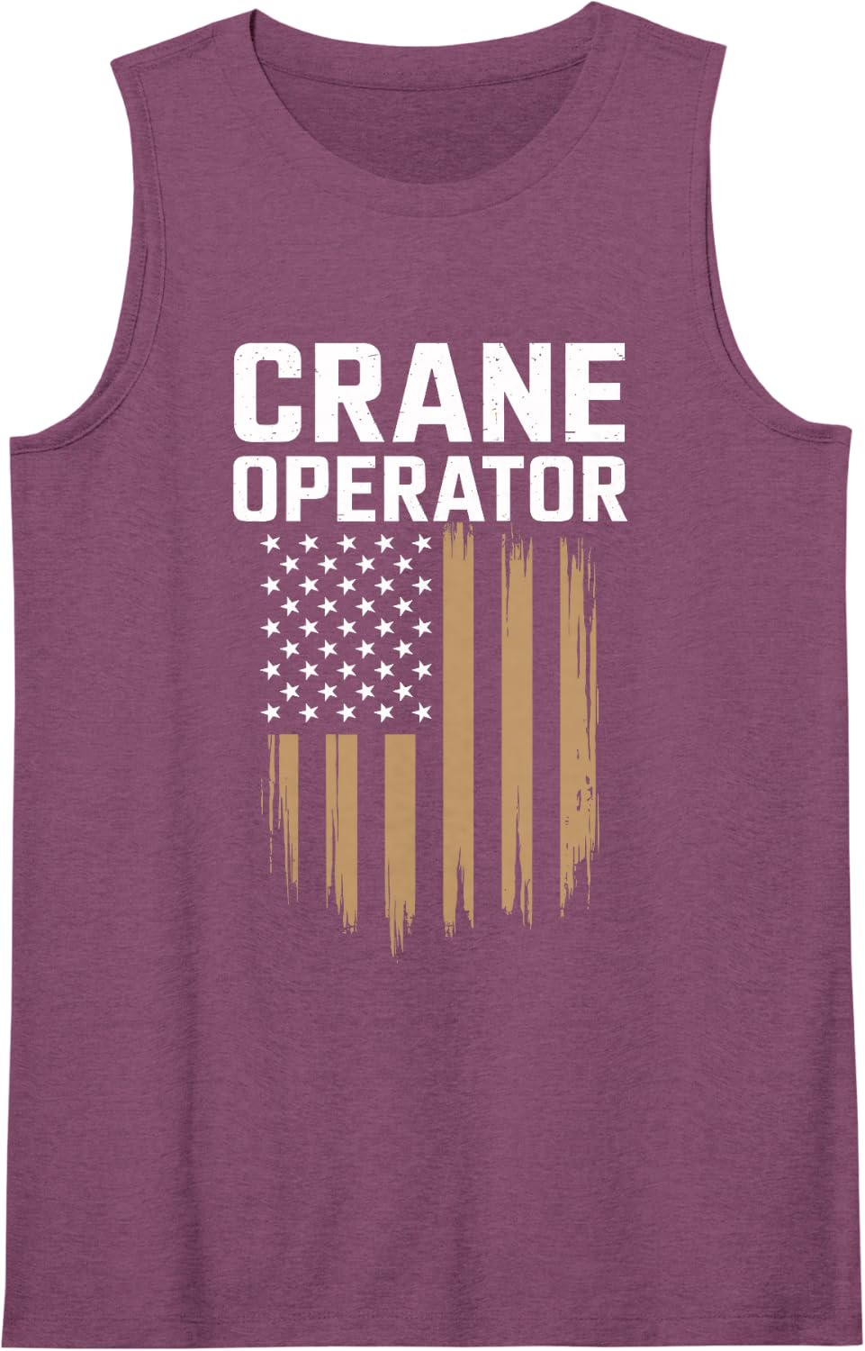 Crane Operator American Flag Patriotic Sleeveless Tank Top - Purple