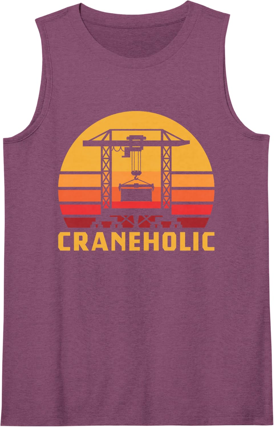 Retro Gantry Crane Operator Funny Handling Double Beam Sleeveless Tank Top - Purple