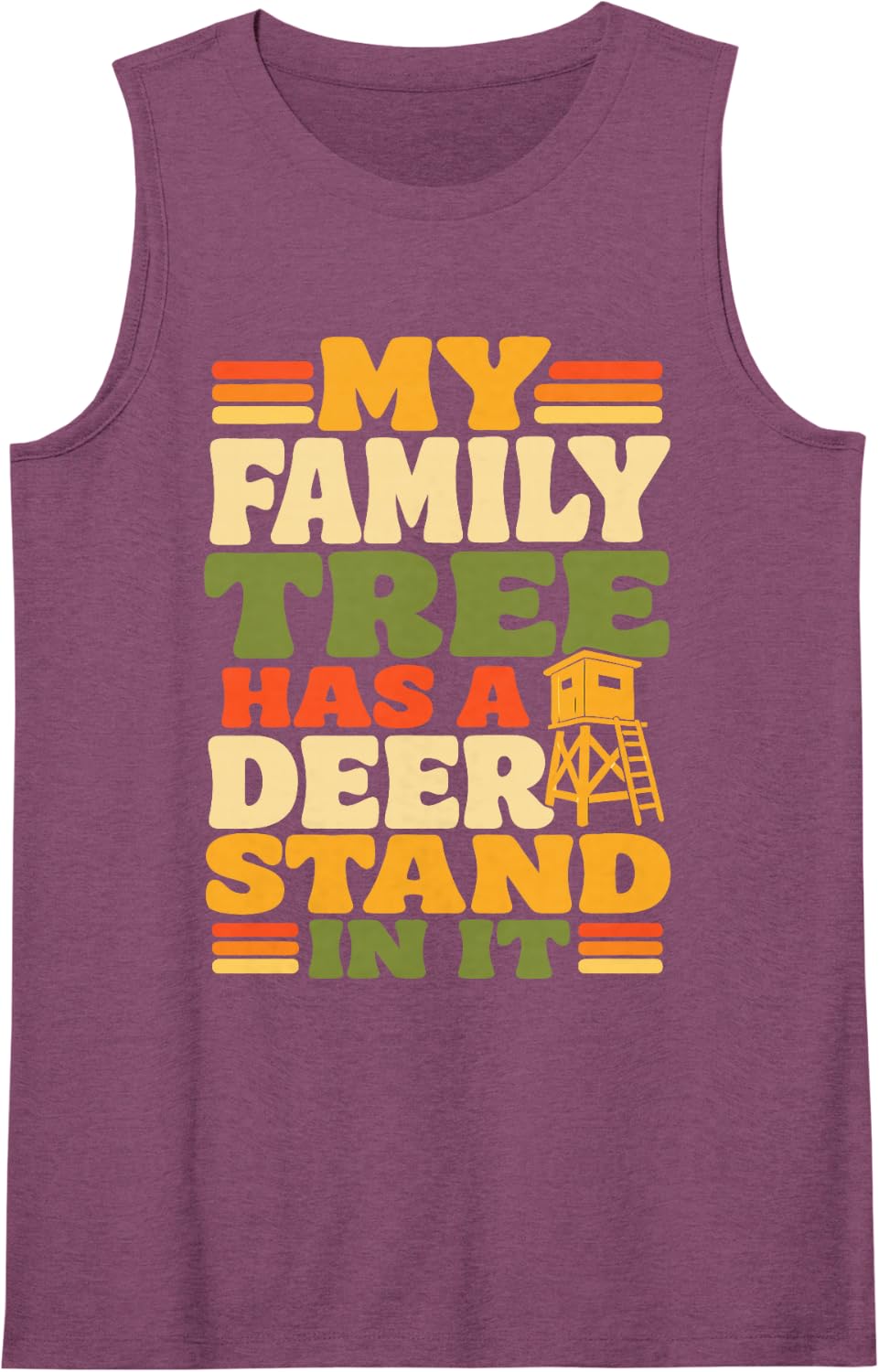 Deer Stand Hunting Humor Whitetail Buck Hunter Tank Top - Purple