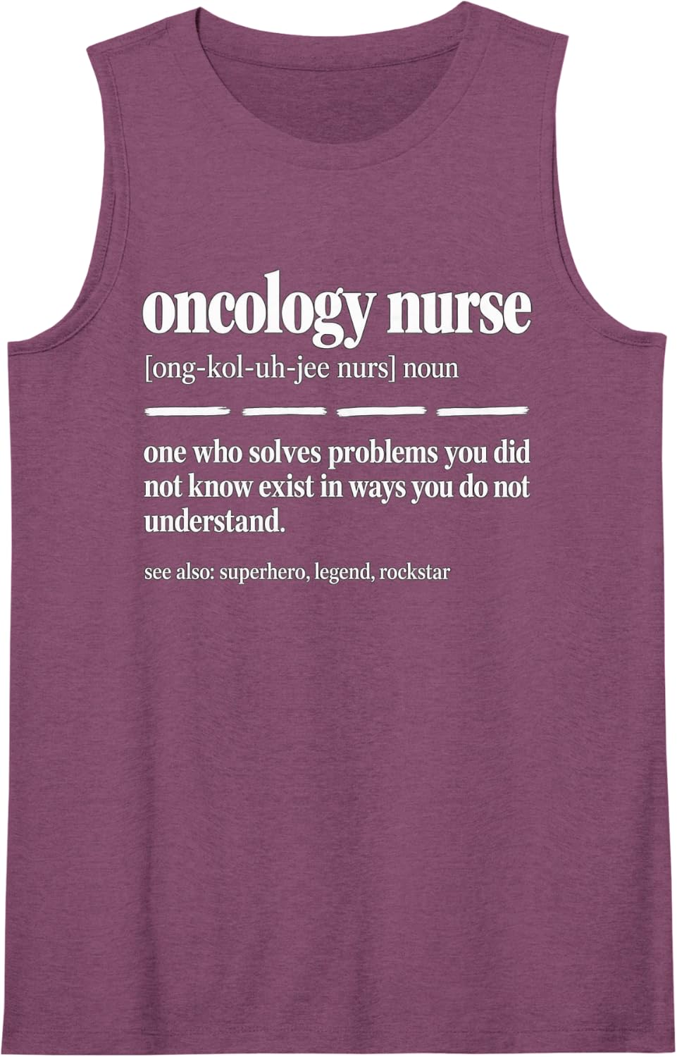 Oncology Nurse Definition Superhero Sleeveless Tank Top - Purple
