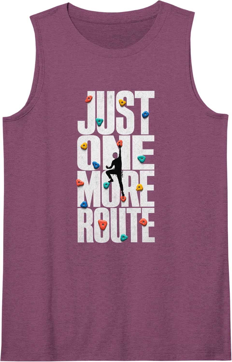 Rock Climbing Just One More Route Tank Top - Purple