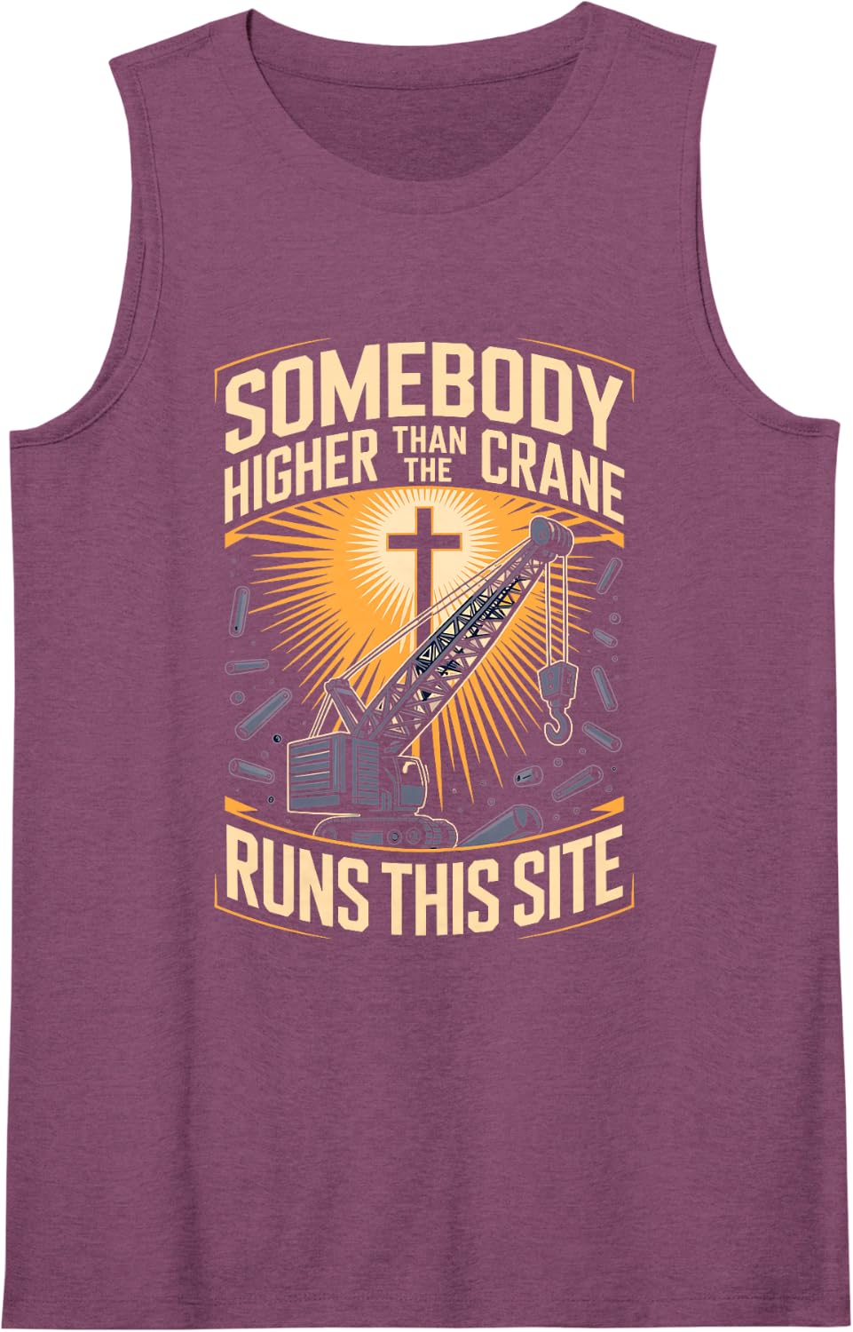 Somebody Higher Than The Crane Runs This Site Christian Sleeveless Tank Top - Purple