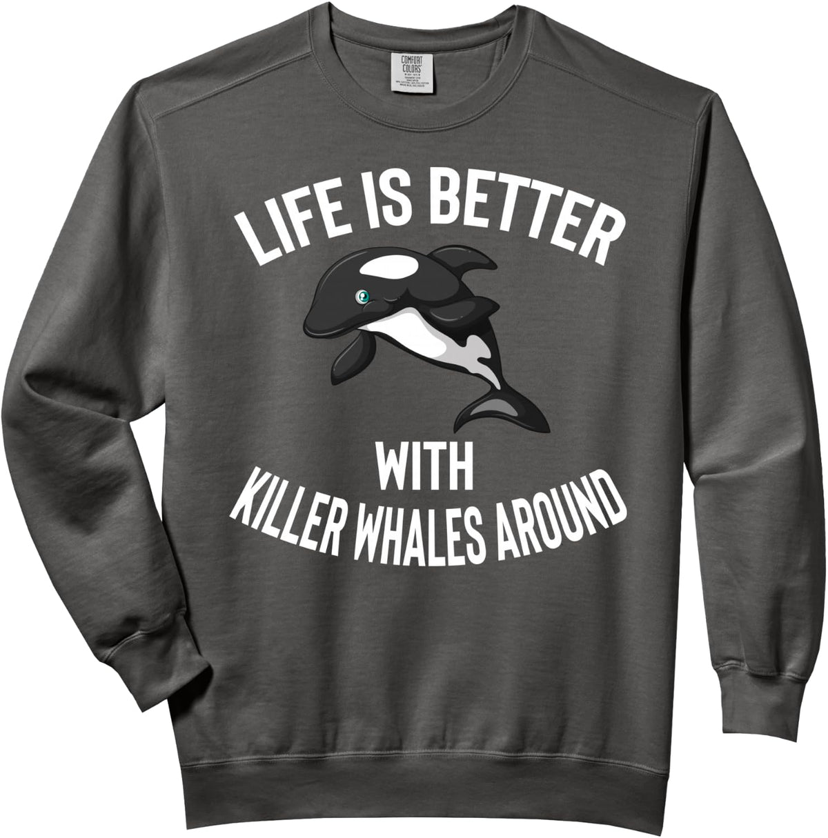 Killer Whale Apparel - Funny Amazing Whales Lover Design Comfort Colors Adult Sweatshirt - Adult Unisex Pepper
