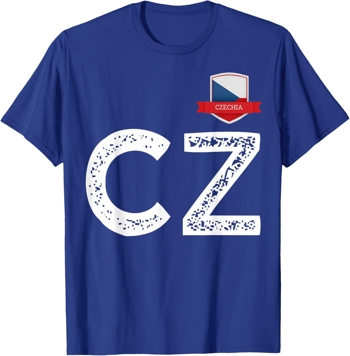 Czechia Czech Republic Human-Flag Letter C and Z Czech T-Shirt - Royal Blue